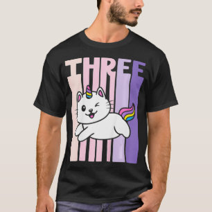 Kinder 3 Jahre alt Süßes Caticorn Katze Einhorn Ge T-Shirt