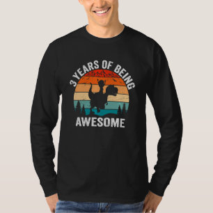 Kinder 3 Jahre alte Dinosaurier Vintage Retro 3 Ja T-Shirt