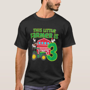 Kinder 3 Jahre alte Farm Traktor Geburtstag 3. Jun T-Shirt