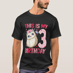 Kinder 3 Jahre Alte Girls Owls 3. Geburtstag T-Shirt