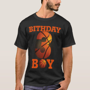 Kinder 3 Jahre alter Basketball Junge 3. Geburtsta T-Shirt
