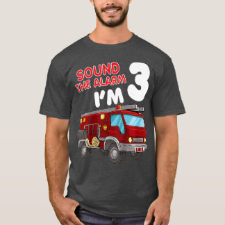 Kinder 3 Jahre alter Feuerwehrmann Geburtstagspart T-Shirt