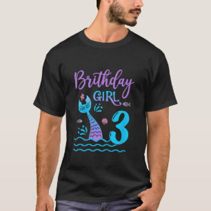 Kinder 3 Jahre alter Meerjungfrau Schwanz 3. Gebur T-Shirt