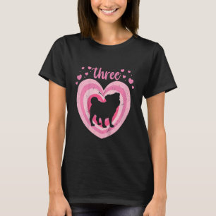 Kinder 3 Jahre alter Niedlicher Hund Geburtstagski T-Shirt