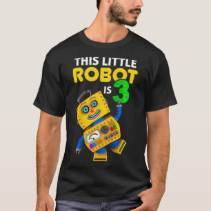 Kinder 3 Jahre alter süßer Roboter Geburtstag  T-Shirt