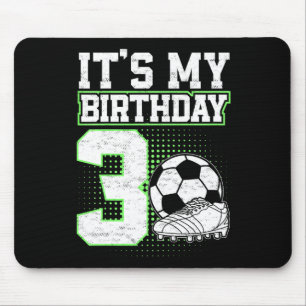 Kinder 3 Jahre altes Fußballjunge Es ist mein 3. G Mousepad