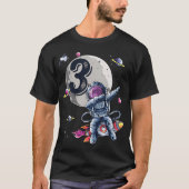 Kinder 3 Jahre Junge Astronautin gibt Spaziergang T-Shirt (Vorderseite)