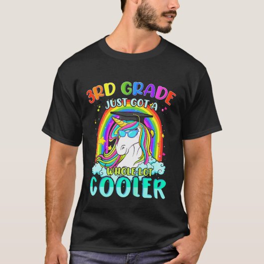 Kinder 3. Klasse Cooler Schüler Unicorn Regenbogen T-Shirt (Vorderseite)
