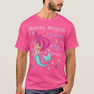 Kinder 3. Klasse Meerjungfrau macht magische Welle T-Shirt