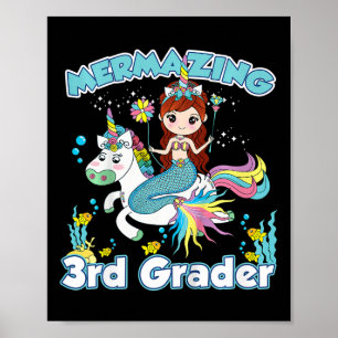 Kinder 3. Klasse Meerjungfrau Reiten Unicorn Ck zu Poster
