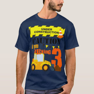 Kinder 3. LKW-Themen-Geburtstagsbagger Alter 3 T-Shirt