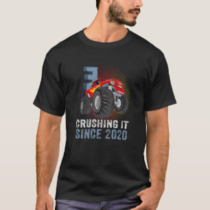 Kinder 3 sie zerdrücken seit 2020 Monster Truck 3. T-Shirt