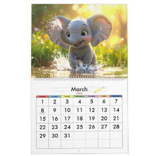Kinder 3D-Cartoon-Tierkalender – Lustig & Süß Kalender