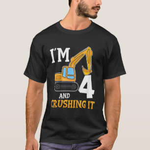 Kinder 4 4 Jahre 4. Geburtstag Digger Boy Construc T-Shirt