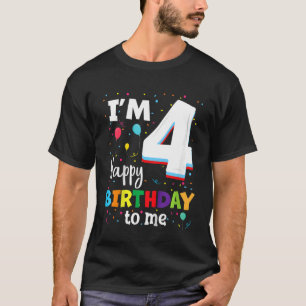 Kinder 4 4 Jahre 4. Geburtstag Happy Birthday Boy  T-Shirt