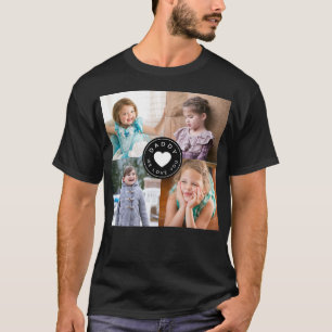 Kinder 4 Foto Collage Vater Wir Liebe Sie Herz T-Shirt