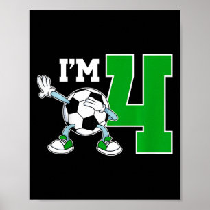 Kinder 4. Fußball-Geburtstagsfeier Vier Jahre alte Poster