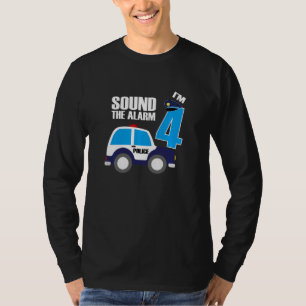 Kinder 4. Geburtstag 4 Vierjähriger Polizist O T-Shirt