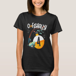 Kinder 4. Geburtstag Angeln Thema für Jungen und M T-Shirt