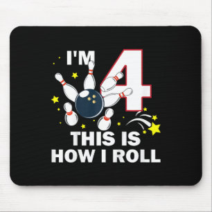 Kinder 4. Geburtstag Bowling ich bin 4 So Roll ich Mousepad