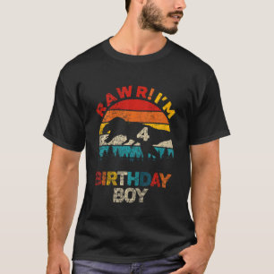 Kinder 4. Geburtstag Boy Rawr Im 4 Dinosaur Rex Vi T-Shirt