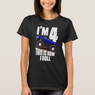 Kinder 4 Geburtstag Junge Monster Truck Regel Jam T-Shirt