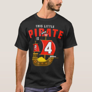 Kinder 4. Geburtstag Kleiner Pirate ist 4 Jahre al T-Shirt
