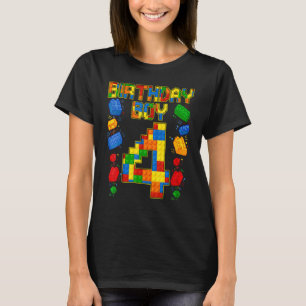 Kinder 4. Geburtstag Master Builder 4 Jahre alter  T-Shirt