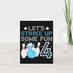 Kinder 4. Geburtstag Party Bowling Junge 4 Jahre a Karte