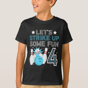 Kinder 4. Geburtstag Party Bowling Junge 4 Jahre a T-Shirt