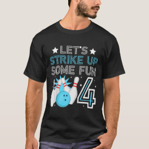 Kinder 4. Geburtstag Party Bowling Junge 4 Jahre a T-Shirt