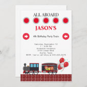 Kinder 4. Geburtstag Party Einladung (Vorne/Hinten)