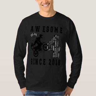 Kinder 4. Geburtstag Party Motocross Dirt Bike Boy T-Shirt