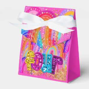 Kinder 4. Geburtstag Rainbow Glitzer Gefälligkaste Geschenkschachtel