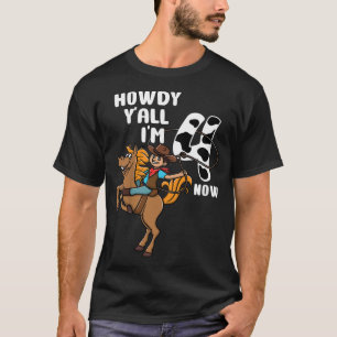 Kinder 4. Geburtstag Rodeo Western Cowboy Howdy Y' T-Shirt