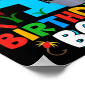 Kinder 4. Geburtstag Shirt Junge Angelfisch Teil Poster (Ecke)