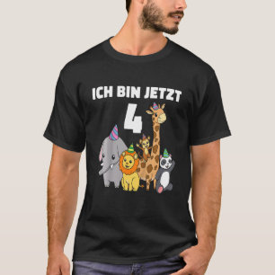 Kinder 4. Geburtstag Tierkinder 4 Jahre Junge Mädc T-Shirt