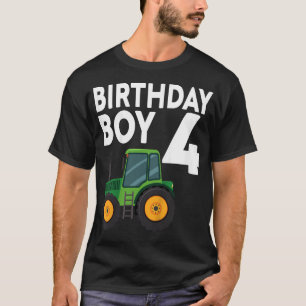 Kinder 4. Geburtstag Traktor Vier 4 Jahre alte Par T-Shirt
