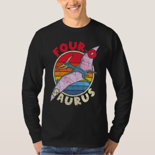 Kinder 4. Geburtstag Vier Jahre Saurus I Pterodact T-Shirt