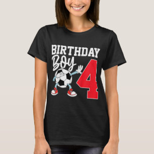 Kinder 4. Geburtstags-Shirt Junge Fußball Kids Foo T-Shirt