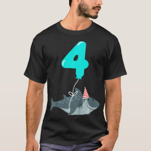 Kinder 4. Geburtstagshai Niedlich 4 Jahre alter Ha T-Shirt