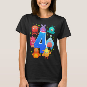 Kinder 4 Geburtstagsmonster Geburtstagsparty T-Shirt