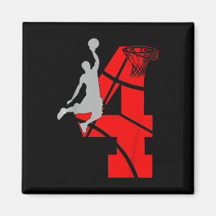 Kinder 4 Jahre 4 Basketball GeburtstagspartyThema Magnet