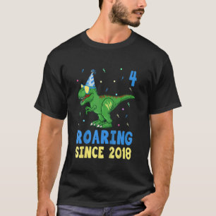 Kinder 4 Jahre 4. Geburtstag Jungen Dinosaurier Ki T-Shirt