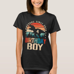 Kinder 4 Jahre alt Dinosaurier 4. Geburtstag Junge T-Shirt