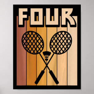 Kinder 4 Jahre alt Dminton Geburtstag Junge 4. Geb Poster