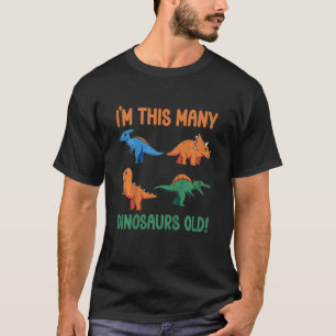 Kinder 4 Jahre alt Junge Dinosaurier Alt 4. Geburt T-Shirt
