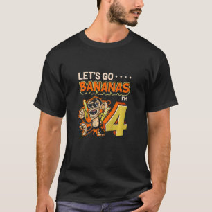 Kinder 4 Jahre alt Let's Go Bananas Affen Zoo 4. T-Shirt