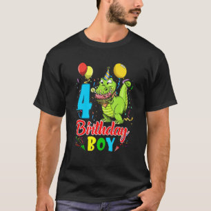 Kinder 4 Jahre alt T Rex Dinosaurier 4. Geburtstag T-Shirt