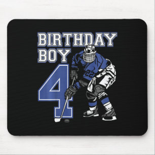 Kinder 4 Jahre alte Eishockey-Themen-Geburtstagsfe Mousepad
